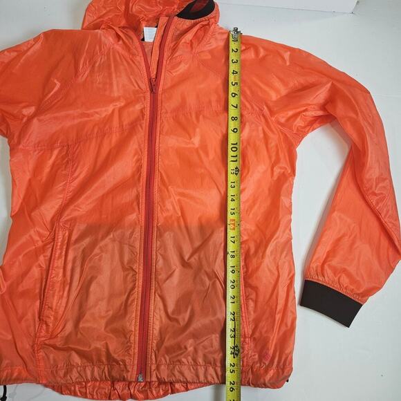 Columbia Omnishield Windbreaker Large Full Zip Hiking Travel Packable Orange - Picture 5 of 8